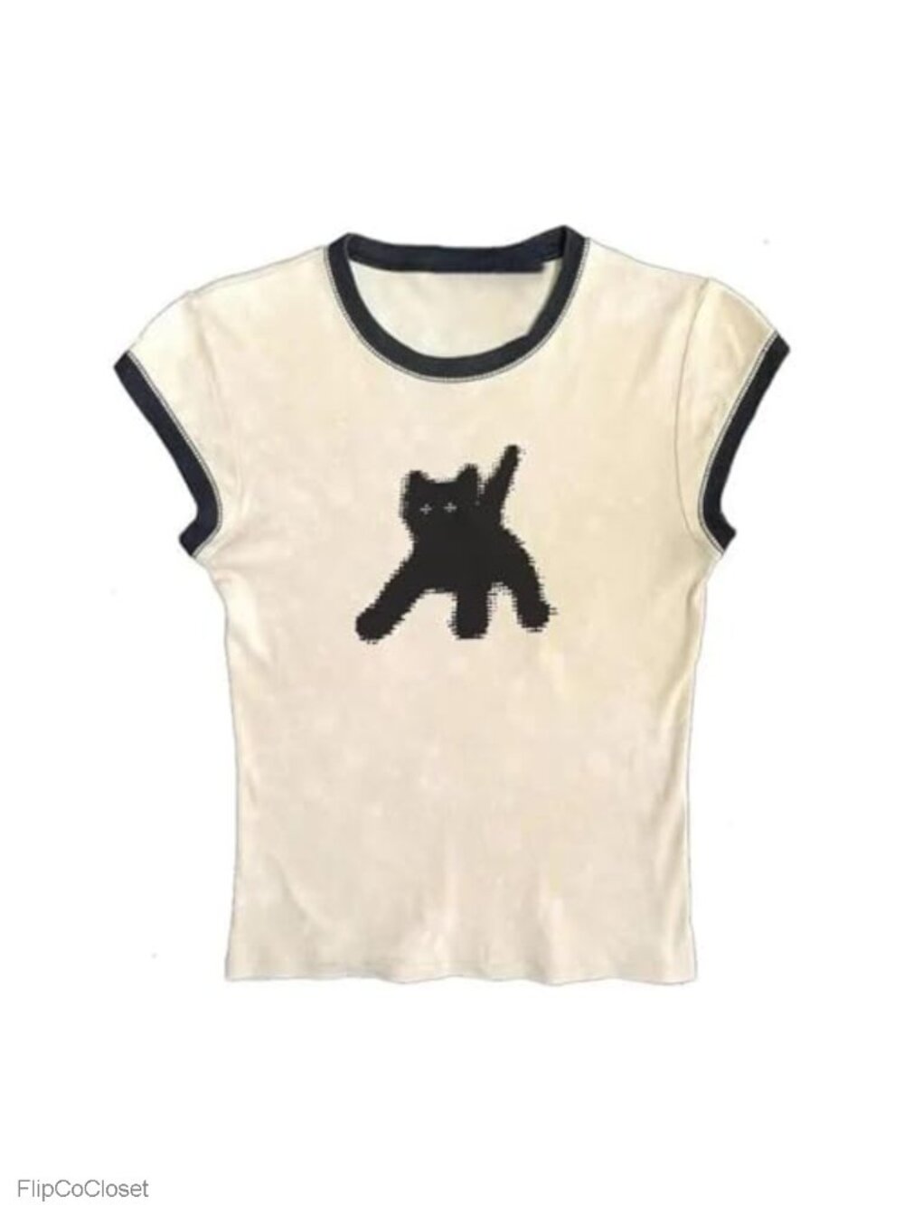 GGOOB Y2K Graphic Baby Tee Crop Top Grunge Emo Aesthetic Short Sleeve